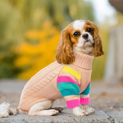 OUOBOB Kutyapulóver - Kistestű Kutyáknak, Garbónyakú Téli Pulcsi, Rózsaszín Kötött Ruházat Chihuahua és Más Fajtáknak, S Méret