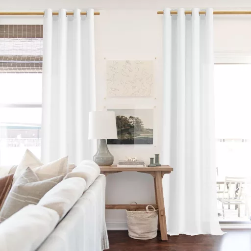 MRTREES Függöny Szövetgyűrűs Fehér Félig Átlátszó 240x140 cm Hálószoba Nappali