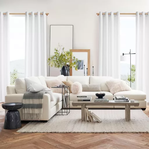 MRTREES Függöny Szövetgyűrűs Fehér Félig Átlátszó 240x140 cm Hálószoba Nappali