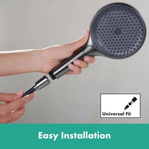 hansgrohe Designflex Universal 1,25 m-es zuhanycső csavarvédelem és kinkóvédelem fekete króm