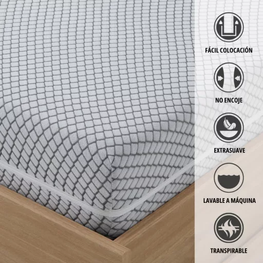 Degrees Home Teide 140cm Matracvédő Huzat Cipzárral Szürke