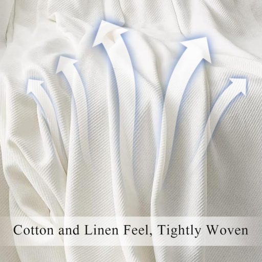 Husă de canapea din bumbac HAMON, 130x180cm, Albă, Lavabilă, Plaid de o persoană, Pentru copii și animale de companie