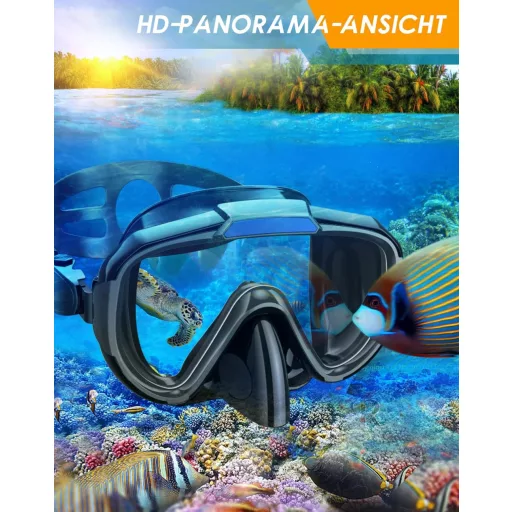 Set de scufundări 3 în 1 Lealinga cu labe de înot reglabile, mască anti-scurgeri și snorkel uscat