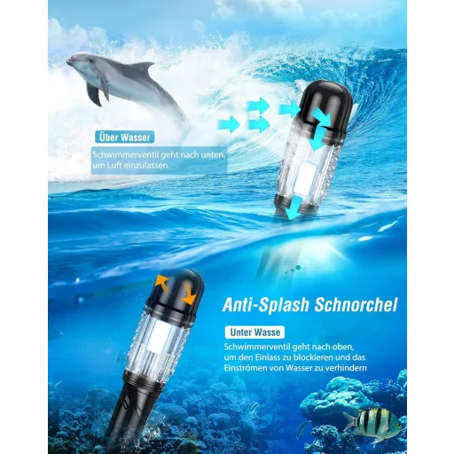 Lealinga 3 az 1-ben búvárkészlet állítható úszólábakkal, anti-szivárgás maszk és száraz snorkel