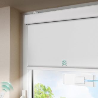   DENFOON Napelemes Redőny Távirányítóval Hőszigetelő Blackout Roller Blind Fehér 170 x 100 cm