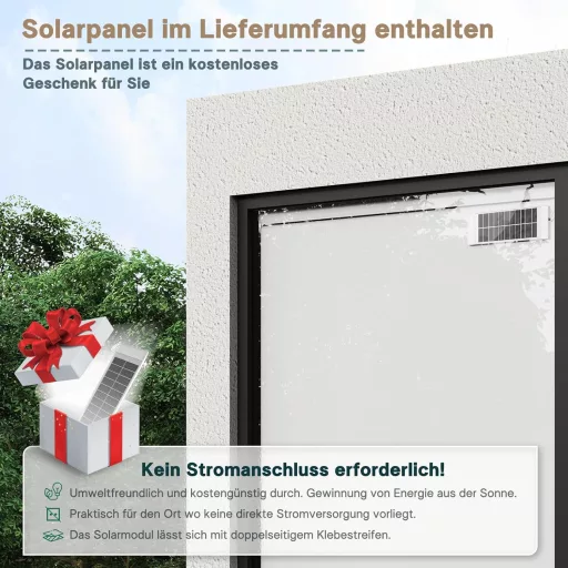 DENFOON Napelemes Elektromos Roletta Távirányítóval Sötétítő Függöny Akkumulátoros