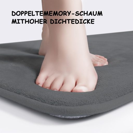 Chakme 5-dielna kúpeľňová súprava, koberčeky z pamäťovej peny a predložka k WC, protišmyková, prateľná, tmavosivá