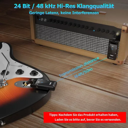 1Mii M2 Wireless 5.8GHz gitár adó-vevő rendszer 8 órás üzemidővel