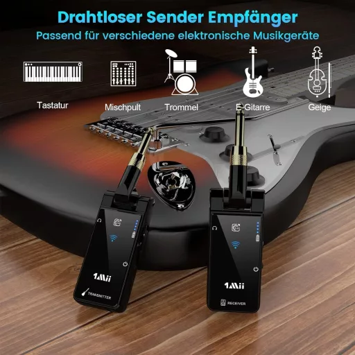 1Mii M2 Wireless 5.8GHz gitár adó-vevő rendszer 8 órás üzemidővel