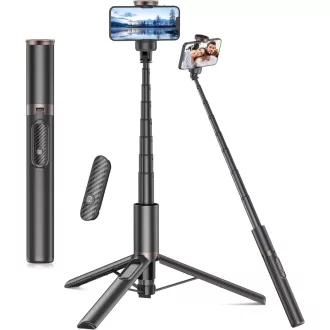   TONEOF Trepied Selfie Rotativ de 153cm cu Telecomandă - Compatibil iPhone și Android