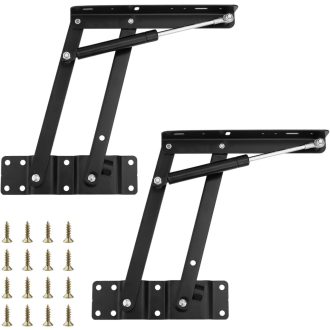   CHUEHKAK Mecanism de ridicare pneumatic pentru masă, 2 bucăți, balama cu arc, negru