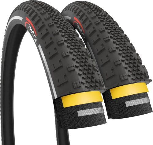 Set Anvelope Pliabile Gravel Fincci 700x38c - 28x1.5" cu Protecție la Puncții, pentru Biciclete Hibrid și MTB, Dimensiune 40-622