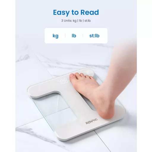 RENPHO Digitális Személymérleg LED Kijelzővel, 180 kg Kapacitás, Elemekkel