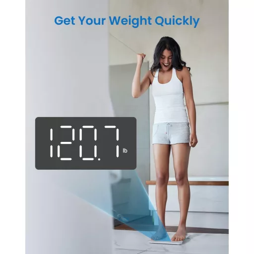 Cântar Digital de Baie RENPHO cu Afișaj LED, Capacitate 180 kg, cu Baterii incluse