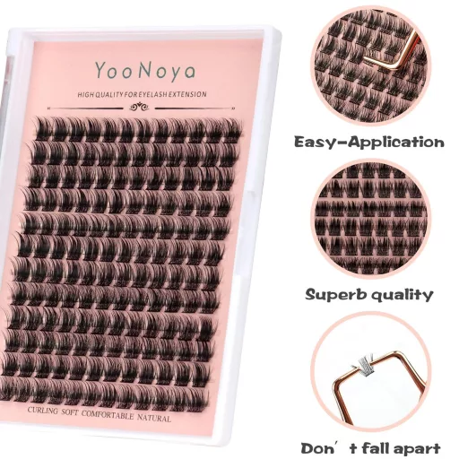 yooNoya 144 db 12 mm D görbület műszempilla fürt szett