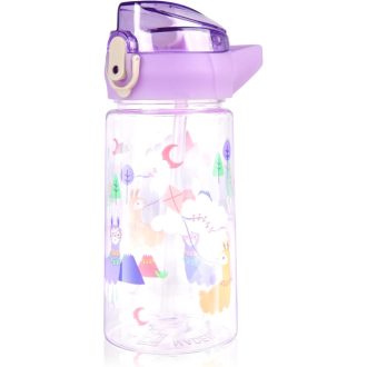   flintronic 500ml Gyerek Ivópalack Szívószállal, BPA-Mentes Sportpalack Lányoknak és Fiúknak, Lila