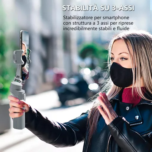 STRBDYI 3 tengelyes AI okostelefon stabilizátor iPhone és Android készülékekhez, TikTok és YouTube videókhoz