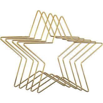   LZLUCKCOME Set metalnih obruča, 5 komada - Zlatna petokraka zvijezda 150 mm hvatač snova DIY obrt