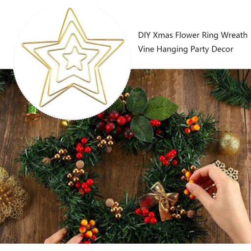 LZLUCKCOME Set metalnih obruča, 5 komada - Zlatna petokraka zvijezda 150 mm hvatač snova DIY obrt