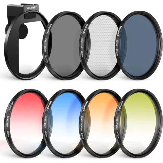   NEEWER 67mm Mobiltelefon Objektív Szűrő Szett Csiptetős Tartóval - CPL ND32 Csillag Színátmenetes Filterek iPhone Samsung