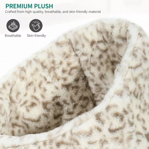 YITAHOME macskaagy mosható párnával, macskabarlang kiscicáknak, fehér-barna 43x41x35cm