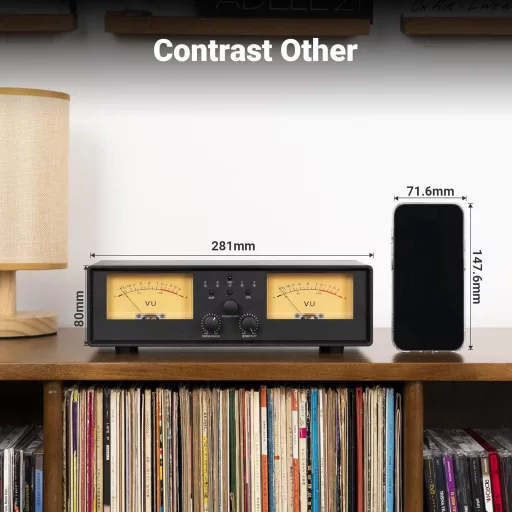 NEOHIPO ET30 VU-Meter Erősítő Hangszóró Kapcsoló 2 Be/Kimenet dB Kijelzővel