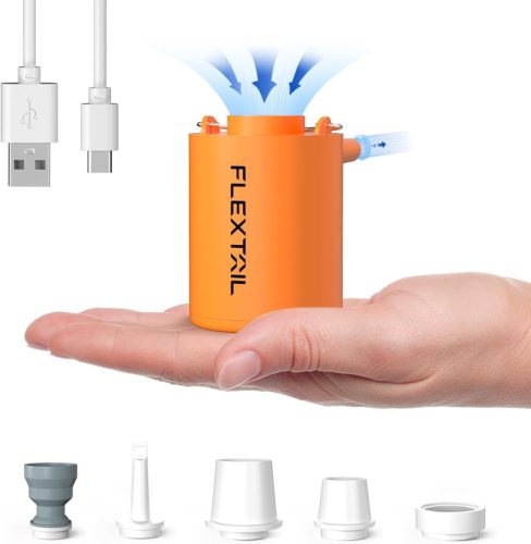 FlexTailGear Mini Pumpa 2024 - Kompakt USB-s Elektromos Légpumpa Matracokhoz, Kempinghez