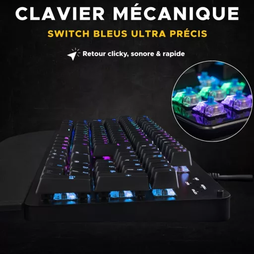 THE G-LAB Bluetooth Billentyűzet AZERTY Francia Fekete Vezeték Nélküli