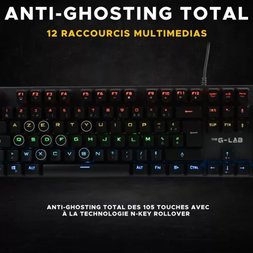 THE G-LAB Bluetooth Billentyűzet AZERTY Francia Fekete Vezeték Nélküli