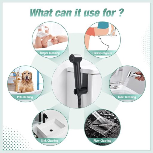 Faustina Bidet Zuhanyfej Fekete Matt Sárgaréz Falra Szerelhető Higiéniai Zuhany