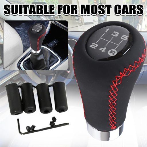 JNNJ Manuális Váltógomb Alumínium Piros Csíkos 5 Fokozat Autó Váltó