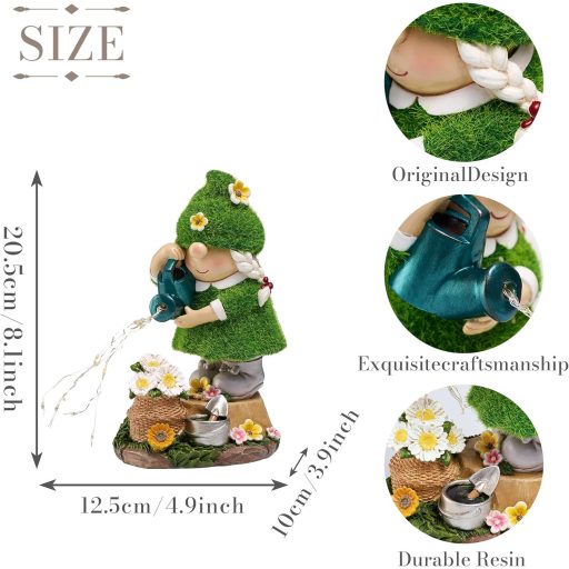 TERESA'S COLLECTIONS Vrtni patuljak sa solarnom rasvjetom 20cm vanjska dekoracija