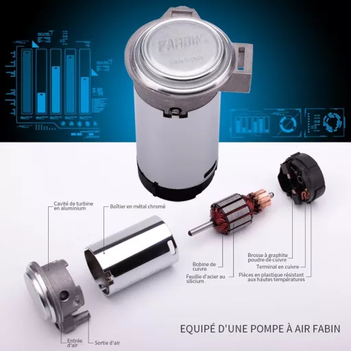 Claxon auto compact FARBIN 12V – 130dB, tip melc, cu releu și cablaj, cu comutator, pentru mașină/motocicletă/camion