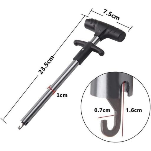 Profesionálny rybársky nástroj: Rýchly odstraňovač háčikov s karabínou a špirálovou šnúrou