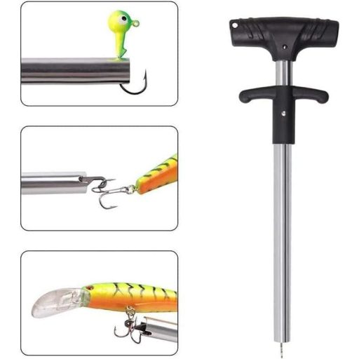 Profesionálny rybársky nástroj: Rýchly odstraňovač háčikov s karabínou a špirálovou šnúrou