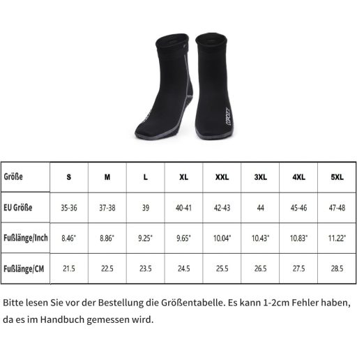 COPOZZ 3mm neoprén búváros zokni férfiaknak és nőknek vízisporthoz