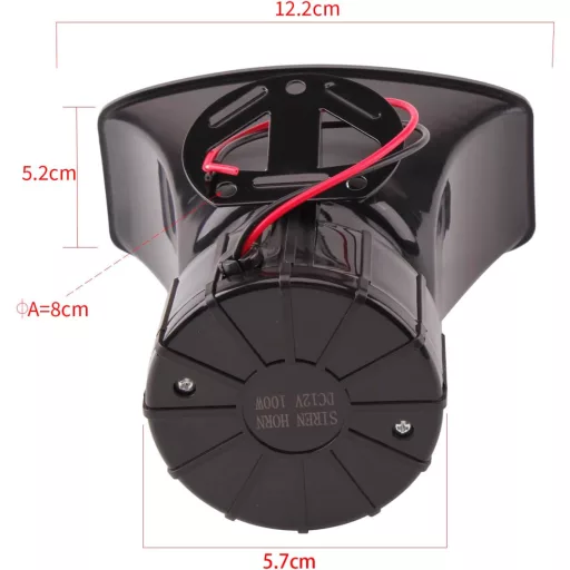 FARBIN 7 Hangú Rendőrségi Sziréna - 12V 100W Vezeték Nélküli Autó Hangszóró Távirányítóval - 120dB Vészjelző Kürt Univerzális Járművekhez