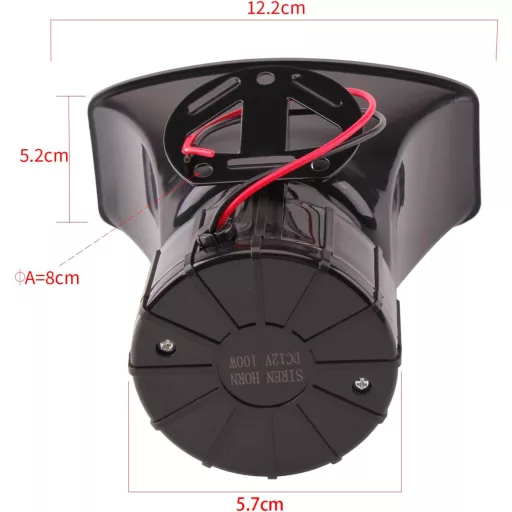 FARBIN 7 Hangú Rendőrségi Sziréna - 12V 100W Vezeték Nélküli Autó Hangszóró Távirányítóval - 120dB Vészjelző Kürt Univerzális Járművekhez