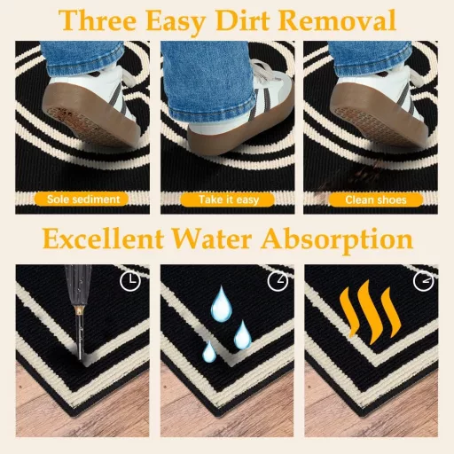 Artanchao Mosható Bejárati Szőnyeg Vízálló Csúszásmentes Szennyeződés Csapda