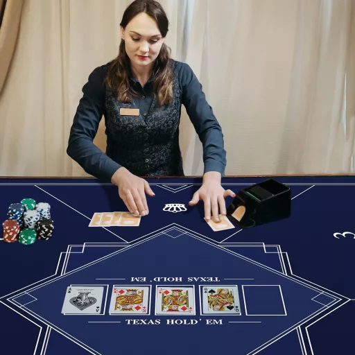 LaiEr 140x140 cm Vízálló Póker Alátét - Összehajtható Gumi Póker Asztallap Texas Hold'em és Blackjack Játékokhoz