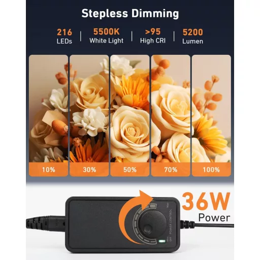 Skladací fotobox DUCLUS 50x50 cm s 216 LED diódami a 6 pozadiami