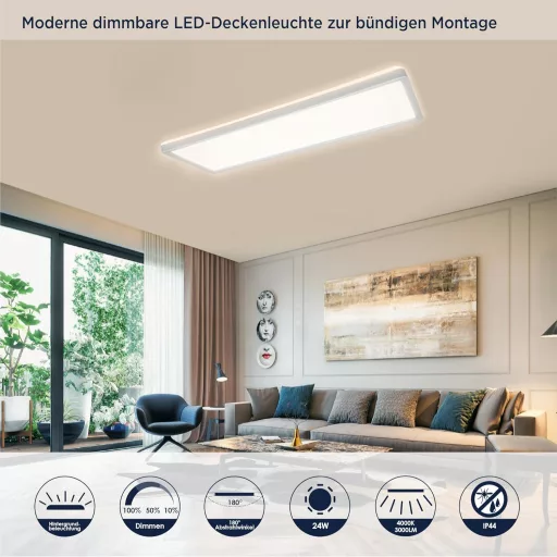 BestLuz LED Panel Mennyezeti Lámpa 580x200mm Dimmelhető Semleges Fehér