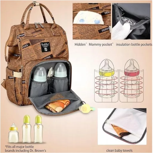 Pomelo Best Ruksak za previjanje Macaron - Vodootporna torba za bebe velikog kapaciteta s podlogom za previjanje za roditelje