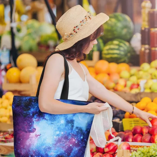 AOKSUNOVA Összecsukható Bevásárlótáska Bagoly Mintás Cipzárral Nagy Szövet Táska