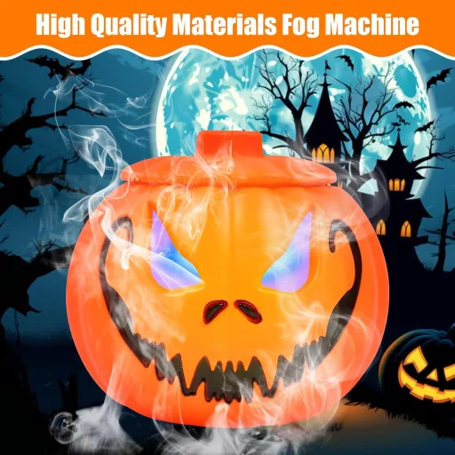 MaxEarn 12 LED-es Ködgenerátor - Háromszínű Halloween Tök Párásító, Ultrahangos Ködképző Fröccsenésgátlóval, Kerti Tó Szökőkút Dekoráció