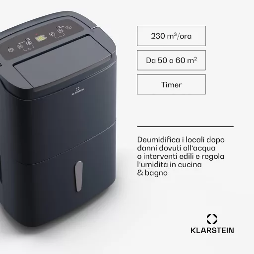 Klarstein DryFry Connect okos páramentesítő 30L hálószobához csendes légtisztító