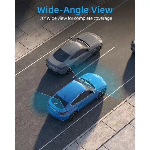 WeBeqer WiFi Autós Menetrögzítő Kamera 4K+1080P Felbontással, Első-Hátsó Kamera, 64GB SD Kártyával, 170°+140° Látószög, Éjjellátó, G-szenzor