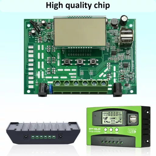 VIXKPIRR MPPT 30A Regulátor nabíjania solárnych panelov 12V/24V – s LCD displejom, teplotným snímačom, 2 USB portami, pre olovené a lítiové batérie