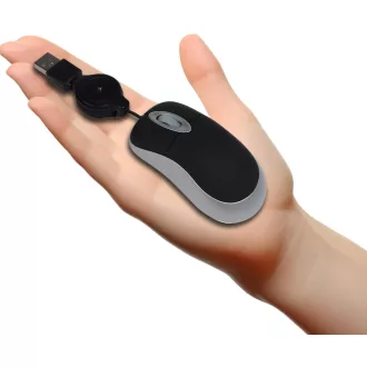   LIKE SHOW Mini Miš Žičani Uvlačivi USB Kabel 1600 DPI Gaming Miševi PC Laptop Stolno Prijenosno Putovanje Crni