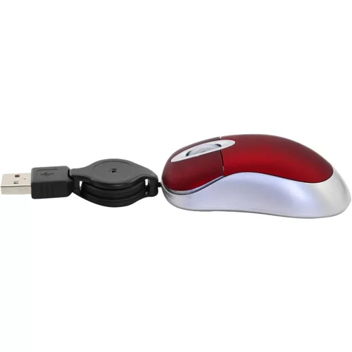 LIKE SHOW Mini miš Minnie s USB kabelom na uvlačenje, 1600 DPI žičani računalni miš za putovanja